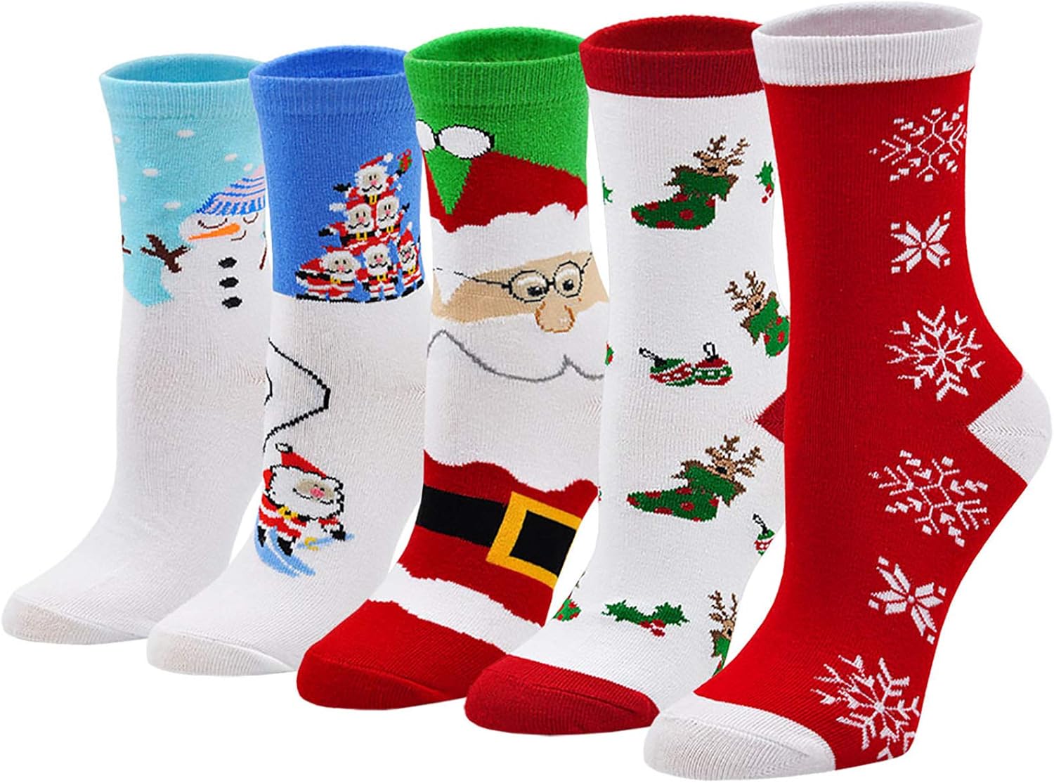 Bunte Weihnachtssocken Mit Tiermuster - Lustige Cartoon Strümpfe Größe 36-42