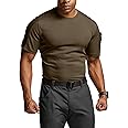 CQR Men's Short Sleeve Military Tactical T-Shirt, Athletic Gym Training Army Shirts, Outdoor Hiking Workout Shirt