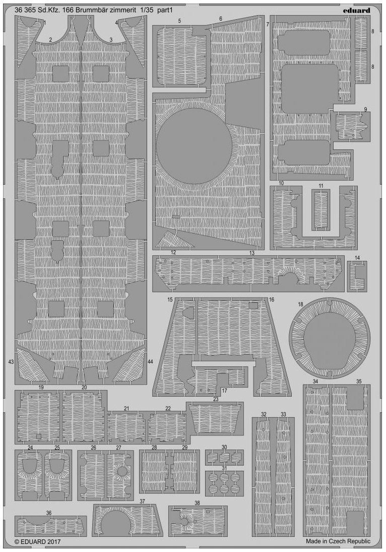 Eduard Photoetch 1:35 - Sd.Kfz.166 Brummb r Zimmerit