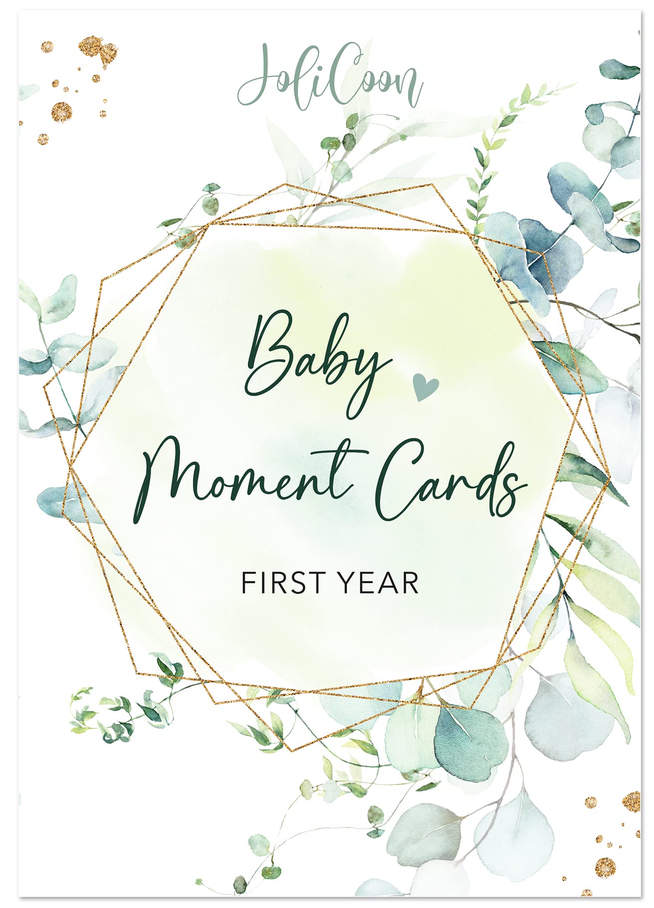 JoliCoon 40 Baby Milestone Cards Eucalyptus - Milestone Baby Cards - Baby Shower Gifts
