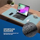 Desiretech Reversible Office Desk Mat Large 43 x 89 cm Light Blue/Silver view 4