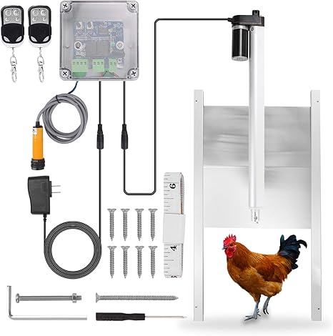 Amazon Co Jp Kkmoon 鶏小屋ドア 光センサー チキン ドアオープナーコントローラー 自動オープナーキット Ip44 保護レベルリモートコントロール機能 Diy 工具 ガーデン