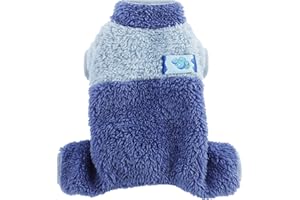 FURPEG XXS Dog Sweater Dog Pajamas for Small Dogs Girl Boy Super Soft Cute Puppy Sweater Pjs Fall Winter Warm Chihuahua Clothes Yorkie Clothes Pet Clothes Dog Onesie Outfits XX-Small, Blue