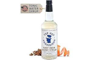 TOP HAT PROVISIONS Top Hat East India Craft Concentrated Quinine Tonic Drink Syrup - 5x Natural Quinine Wellness Tonic Water Concentrate - Just Add Club Soda - 32oz bottle