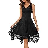 Meetjen Women's Cocktail Party Dresses 2025 Handkerchief Hem Lace Formal Wedding Guest Bridesmaid Fancy Prom Dress