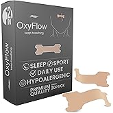 OxyFlow Model Y - 30 Nasal Strips for Breathing, Sensitive Skin, Athletic Nasal Strips, Nasal Congestion Relief, Nose Strips for Snoring, Universal Fit.