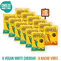 HIPPEAS Organic Chickpea Puffs + "Cheeze" Variety Pack | 1.5 ounce, 12 count | Vegan, Gluten-Free, Crunchy, Protein Snacks
