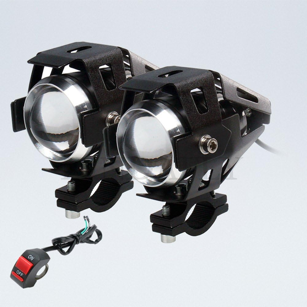 KINDAFLY 2PCS 12V Universal Motorcycle Headlight lLed 125w 3000lm U5 U7 U9 Cree Chip Led Driving Fog Spot Head Light Lamp