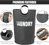 DOKEHOM 160L XXL Laundry Basket Collapsible Foldable Dark Grey view 6