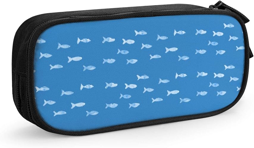 Amazon 青い魚パターン 1 人気 ペンケース 筆箱 男の子 筆箱 大容量 高校生 人気 機能 的 女の子 ペンポーチ 女子 シンプル おとなオシャレ 袋 おしゃれ 筆入れ 文房具 収納 N A シューズ バッグ