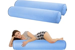 EULANT 2 Pack Inflatable Long Bolster Body Pillow for Adults Kids,Round Cervical Roll Cylinder Bolster Body Pillow for Huggin