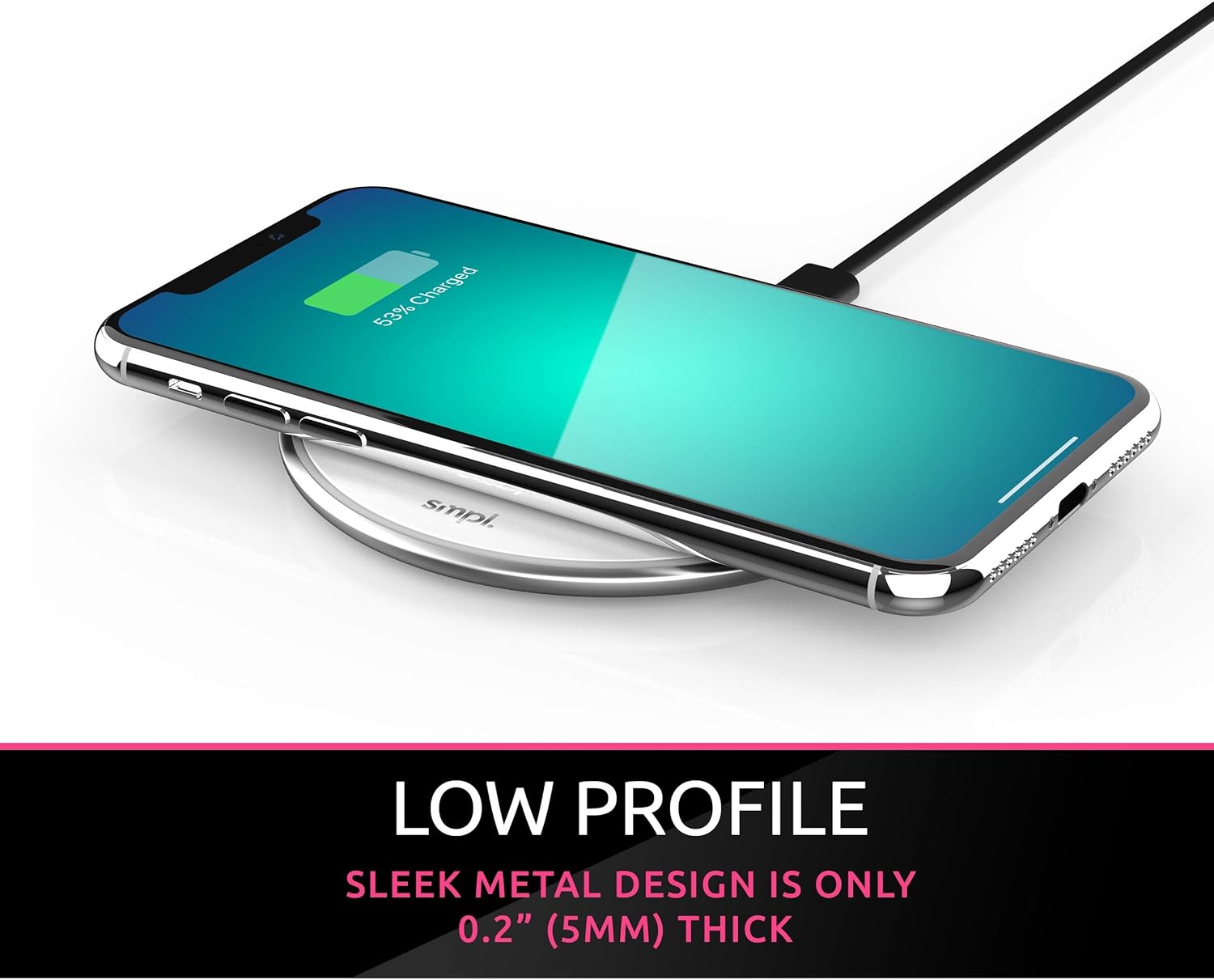 Smpl Fast Wireless Charger, 10W Wireless Charging Pad, Compatible with iPhone 13/12/Mini/Pro/11/XS Max/XR/XS/X/8/8+ - Image 4