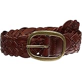 1 1/2" (37 mm) Women's Oval Braided Woven Leather Belt