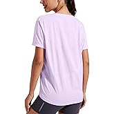 Pioneer Camp Women's Bamboo Viscose Short Sleeve Shirt Neck Loose Fit Workout T-Shirt Gym Athletic Casual Tops