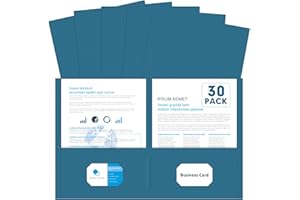 Two Pocket Folders, PANDRI 30 Pack 2 Pocket Folders, Letter Size Paper File Folder for School Office Home Business, DarkBlue