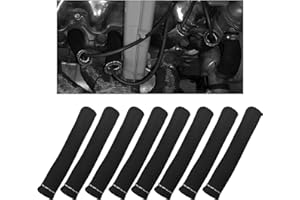 Sylvil 8 PCS Spark Plug Wire Boots, 6 Inch 1200° Automotive Heat Shield Thermal Protection Insulator Sleeve Cover, Fireproof Spark Plugs Protect Boot Replacement, Car Accessories (Black)