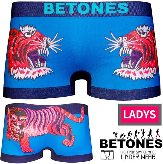 Amazon Co Jp Betones ビトーンズ レディース ボクサーパンツ Ska Tiger 遊びゴコロとpopなデザインと最高の履き心地 ローライズ アンダーウェア ショーツ イガー スカジャン ベトジャン 虎 女性 ペア インナー 女性下着 ギフト 下着 誕生日 プレゼント スカ