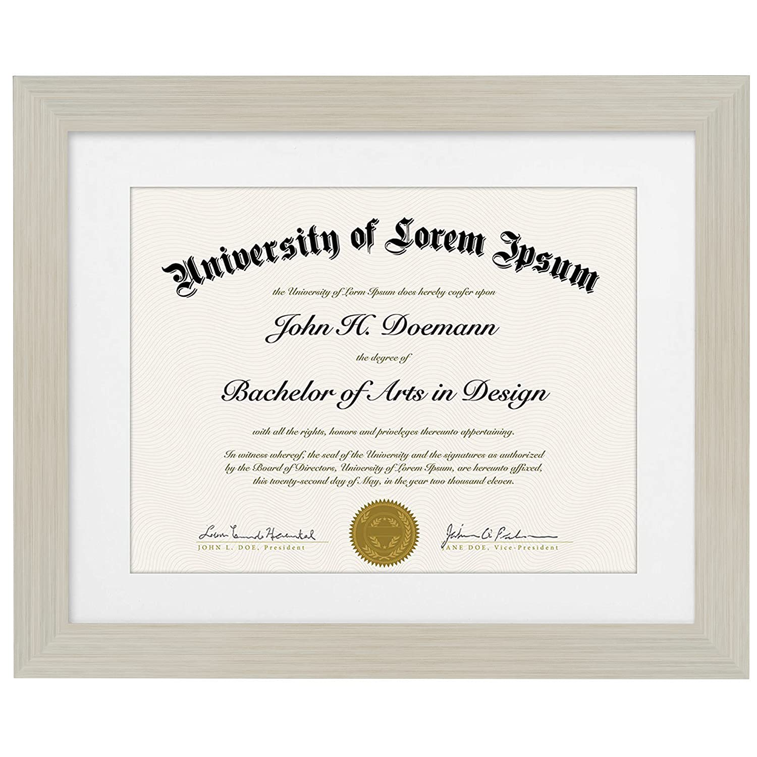 Americanflat 11x14 Diploma Frame with Shatter-Resistant Glass - Use as 8.5x11 Frame with Mat or Display 11x14 Documents Without Mat - Legacy Collection - Certificate Frames for Wall - Light Wood