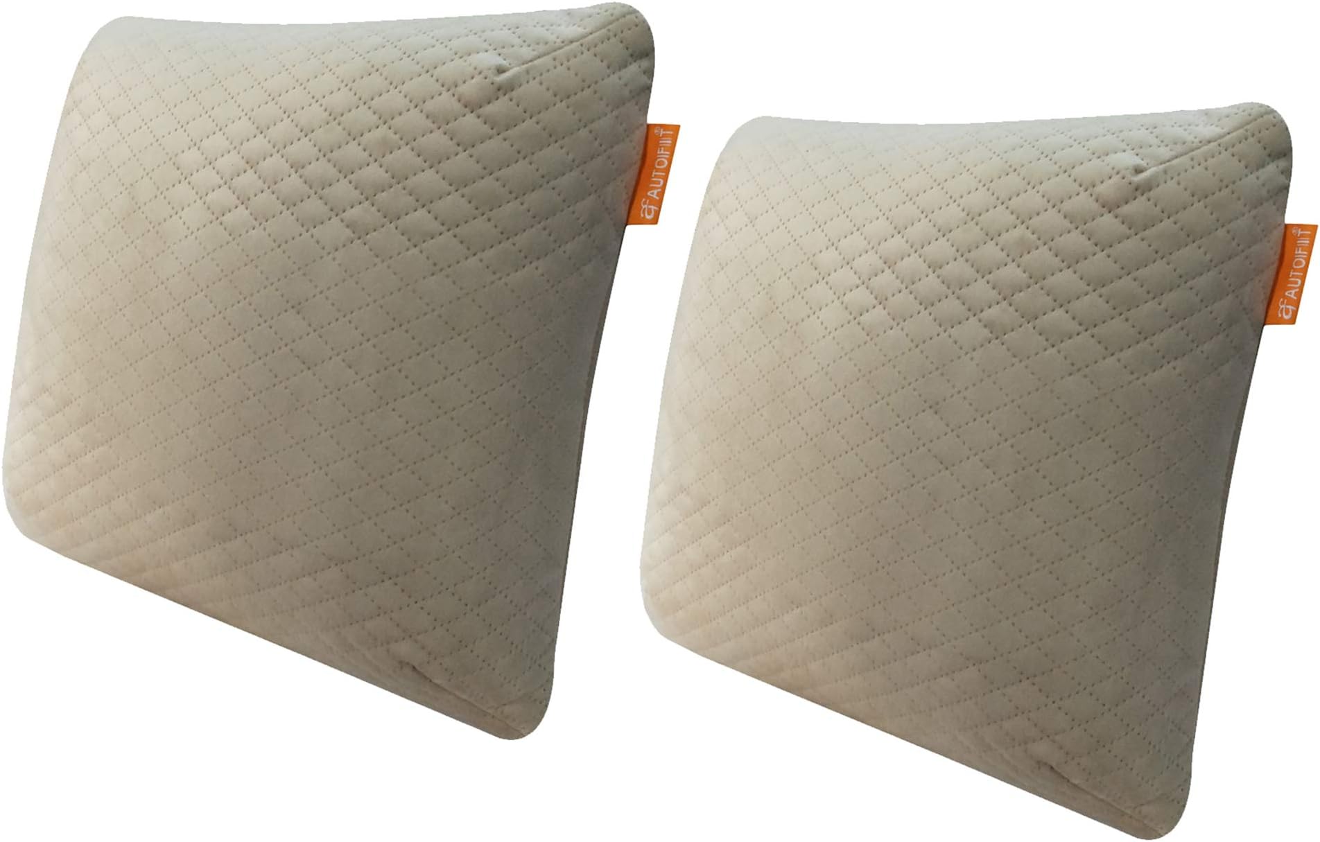AUTOFIT MEMORY FOAM CUSHION PILLOW IN BEIGE FOR CAR,OFFICES,CHAIRS E.T.C SET OF 2 PIECES