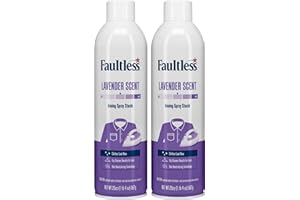 Laundry Starch Spray, Faultless Lavender Spray Starch 20 oz Cans for a Smooth Iron Glide on Clothes & Fabric Even Spray, Easy Iron Glide, No Reside (Pack of 2)