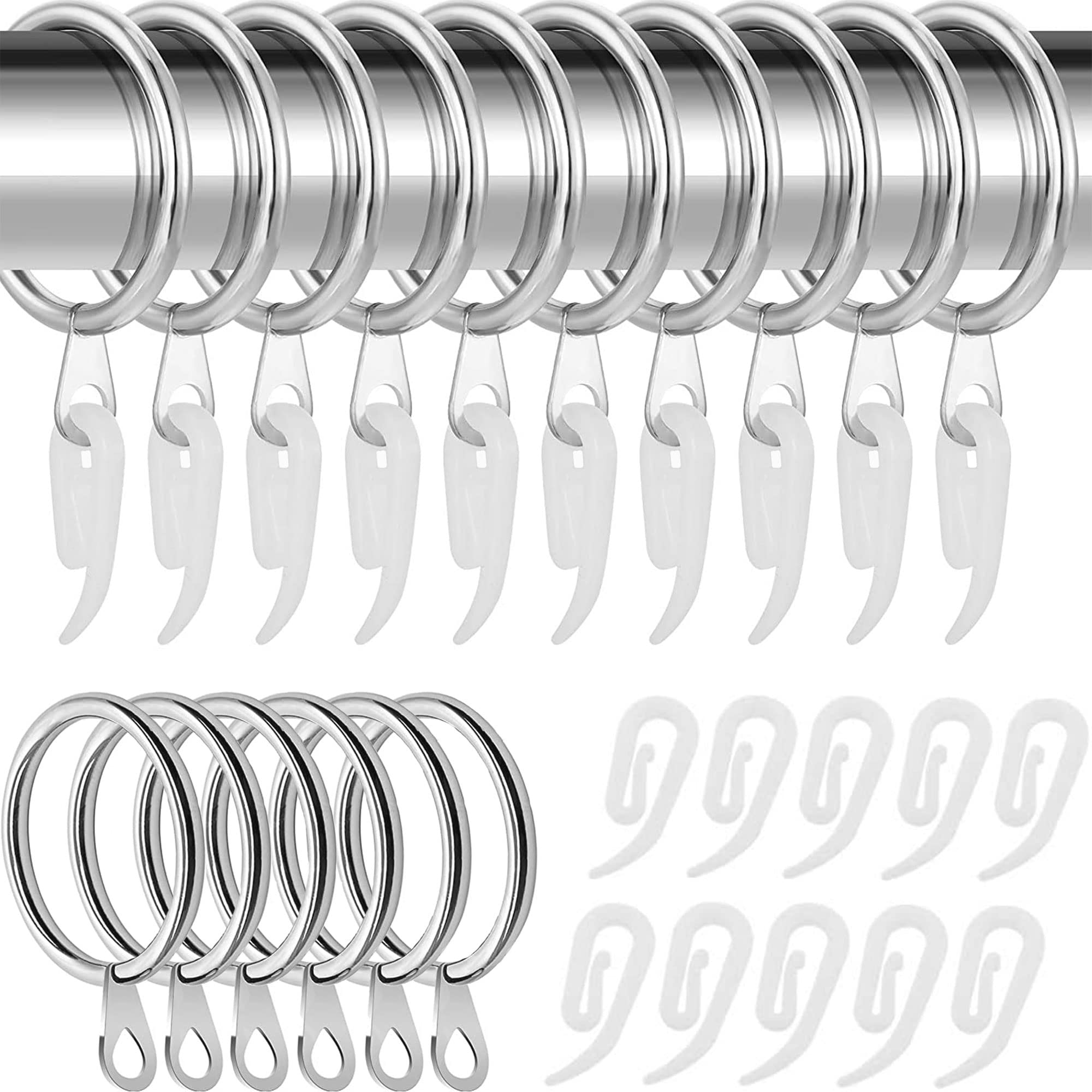 Curtain Rings With Eyelet by Smith’s® | Silver / 20 Pack | 32MM Inner & 39MM Outer Diameter | Smooth Gliding | Rust-Resistant | Strong & Sturdy | Perfect for Curtain Rods & Poles