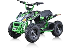 SUNDERWELL 4 Wheeler Electric ATV for Kids, 36V Electric Quad with Adjustable Speed, Dual Suspension, and Disc Brake for Kids Ages 6+ (Green)