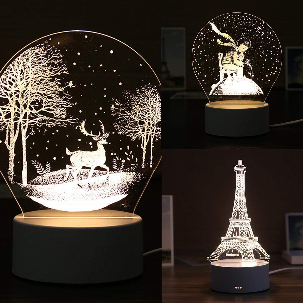 Kikole New Home Bars Night Light Table Bedside Lamp LED 3D Creative Gift Night Lights