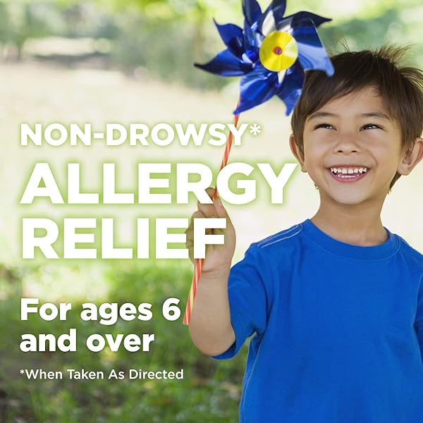 AMAZON BASIC CARE 24-HOUR CHILDREN ALLERGY MEDICINE, LORATADINE ORALLY DISINTEGRATING TABLETS, 10 MG, ANTIHISTAMINE, AGES 6+, 30 COUNT