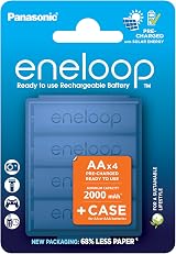 Eneloop AA Ni-MH 2000 mAh 4-Pack Rechargeable Batteries Blue Case