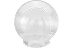ASPEN CREATIVE CORPORATION Aspen Creative 28001-75-11, 6" Clear Prismatic Acrylic Replacement Lamp Post Globe with 3-3/4" Twist Lock Neck