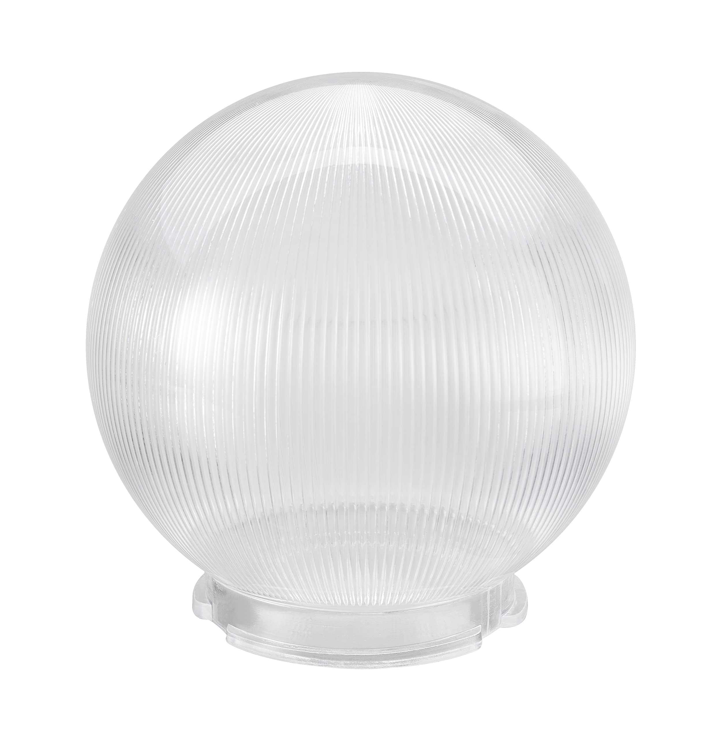 Photo 1 of Aspen Creative 28001-75-11, 6" Clear Prismatic Acrylic Replacement Lamp Post Globe with 3-3/4" Twist Lock Neck