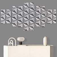 SIGNWIN 5 Panel Canvas Wall Art Linear Patterns for Home Decorations Ready to Hang - 60