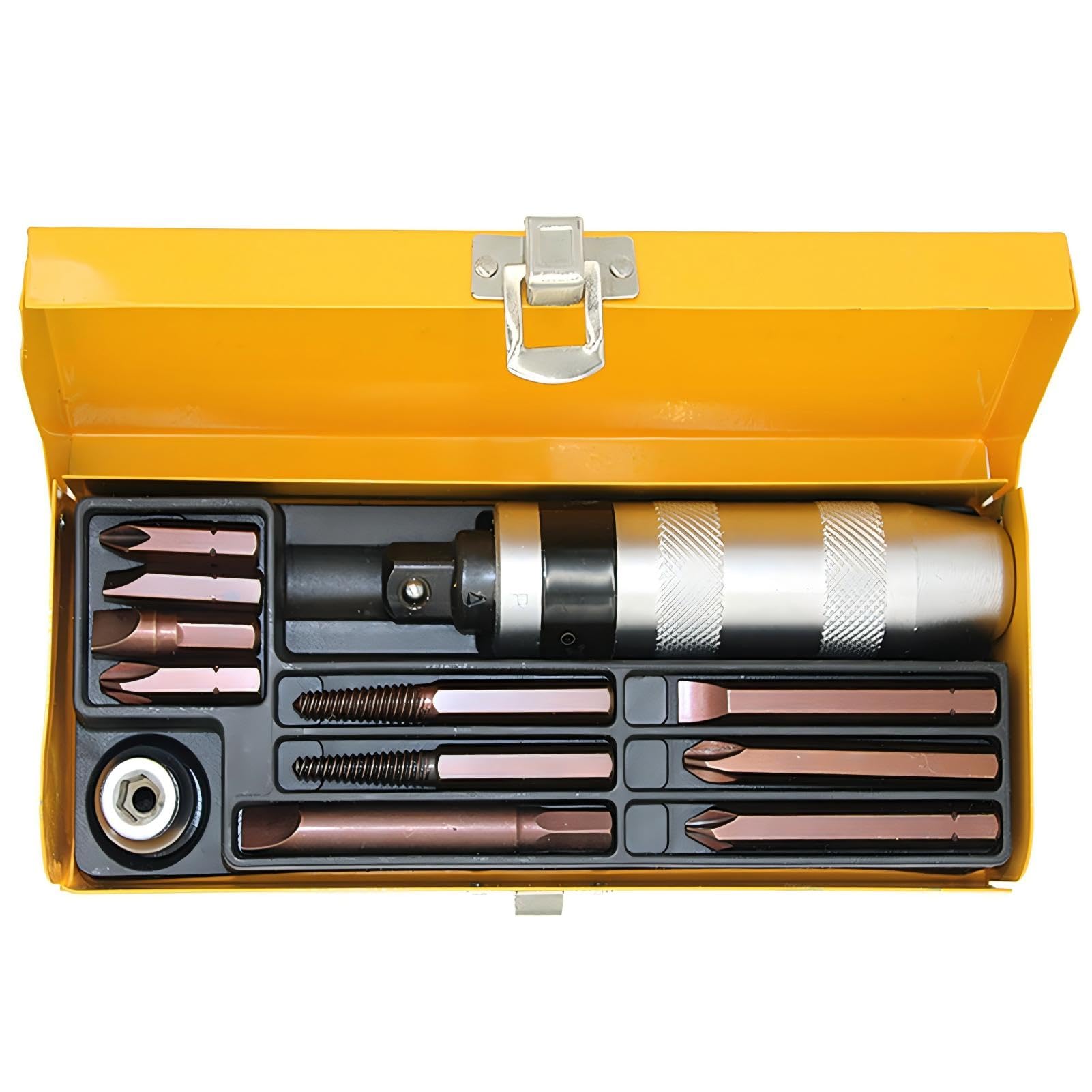 Daytesy Impact Screwdriver Set - 12pcs Chrome Vanadium Steel Kit, Manual Reversible, Ergonomic Handle, Ideal for Tightened Screws or Bolts
