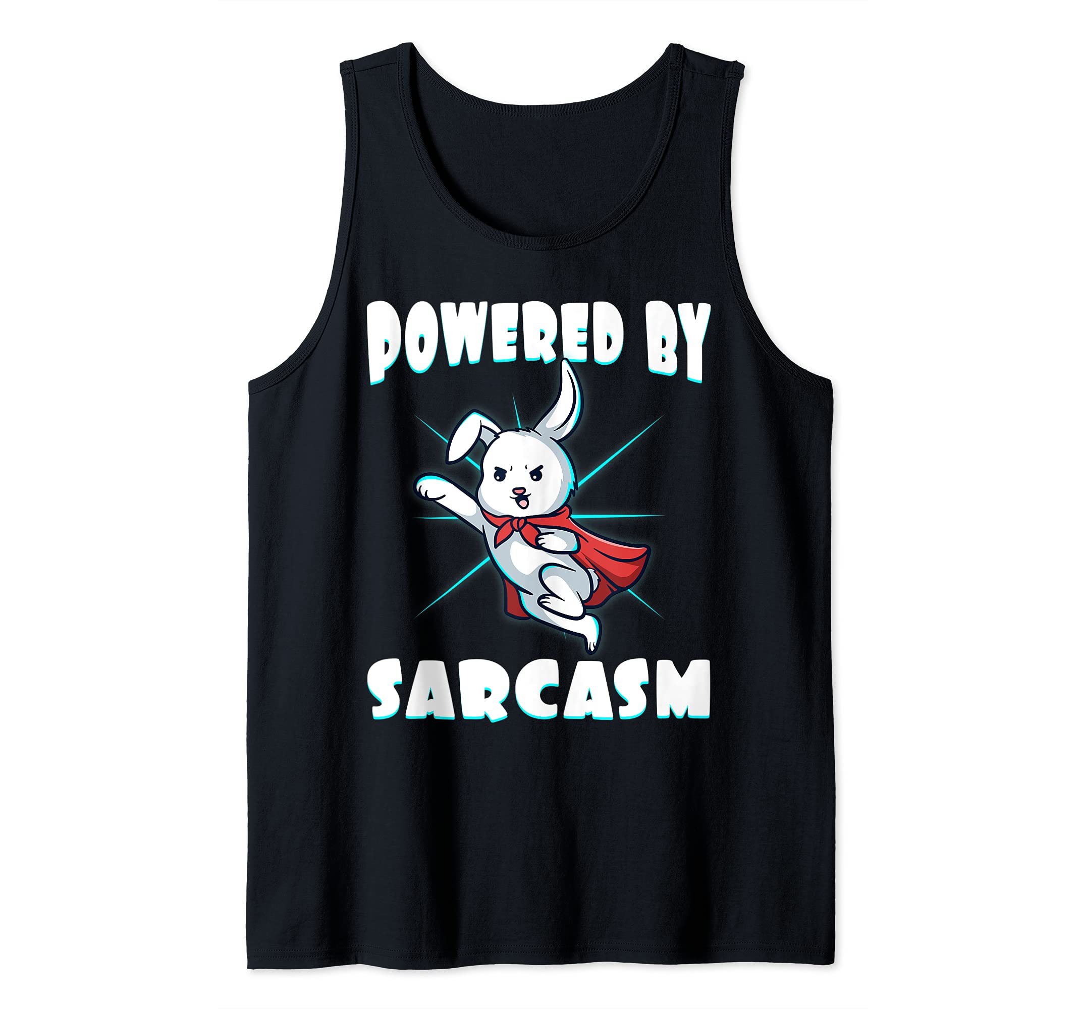 Powered By Sarcasm Bunny Rodent Otaku Comics Anime Manga Top Tank Top