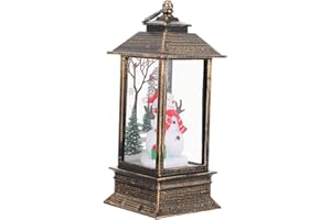 TOYANDONA Christmas Breeze Light Lighted Christmas Snow Globe Lantern Water Glittering Lighted Lantern Christmas Tree Decorations Mini Decor Christmas Light Battery Decorative Lights Plastic