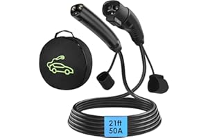 LZSTEC NACS Extension Cable Cord, Charging Extension Cable for Tesla, 21ft 50A 240V 12Kw, Compatible with Tesla & NACS Level 1 & Level 2 Mobile Charger Wall Connector for Model Y/X/3/S/Cyber-truck