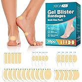 30 Pcs Hydrocolloid Blister Bandages for Feet, Waterproof Hydrocolloid Bandages for Heel, Toe (Variety Pack) - Blister Prevention Pads for Travel and Daily Use, Individual Packing