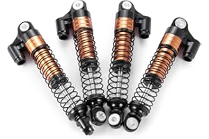 AXSPEED 62mm Shocks Kits 4pcs Adjustable Shock Absorber Damper for 1/18th TRX4-M TRX4M RC Crawler Car (Black)
