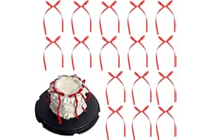 Etwgbaby 20 Pack Bow Cupcake Toppers Birthday Bowknot Ribbons Coquette Red Bow High Footed Cup Balloon Wall Party Decorations Bridal Cake Dessert Picks Baby Girl Boy Birthday Wedding Party Supplies