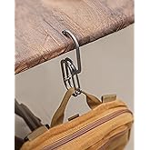 sayram ST6 Titanium Purse Hook for Table, Carabiner Hook for Outdoor, Lightweight Titanium Purse Hanger for Desk, Backpack Carabiner Clip (Polished)
