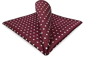 S&W SHLAX&WING Mens Pocket Squares Polka Dot Pattern Large for Suit Jacket Business Style