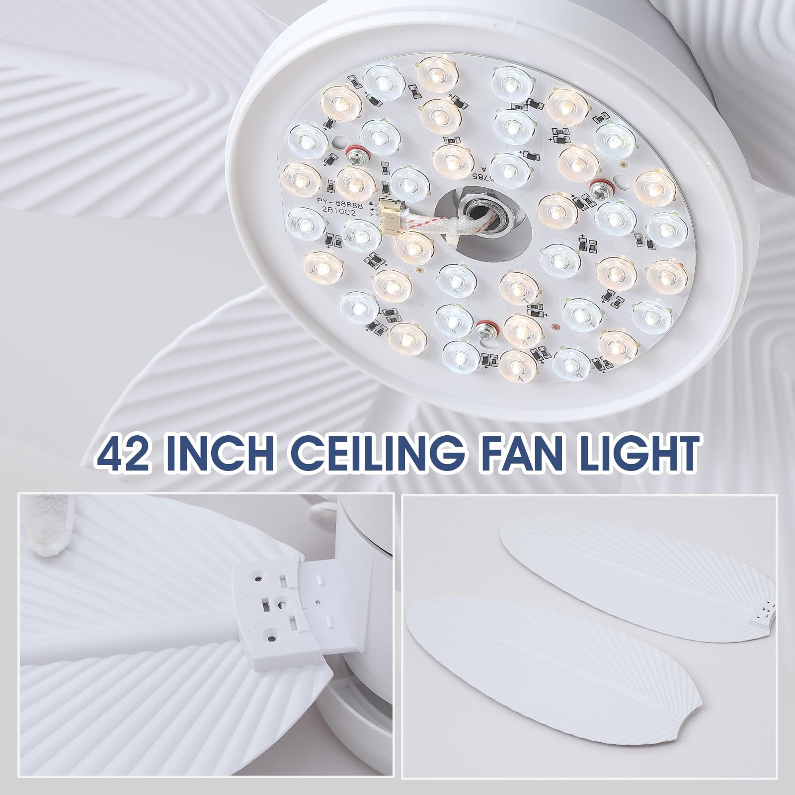 Surtime Palm Leaf Ceiling Fans with Lights-42