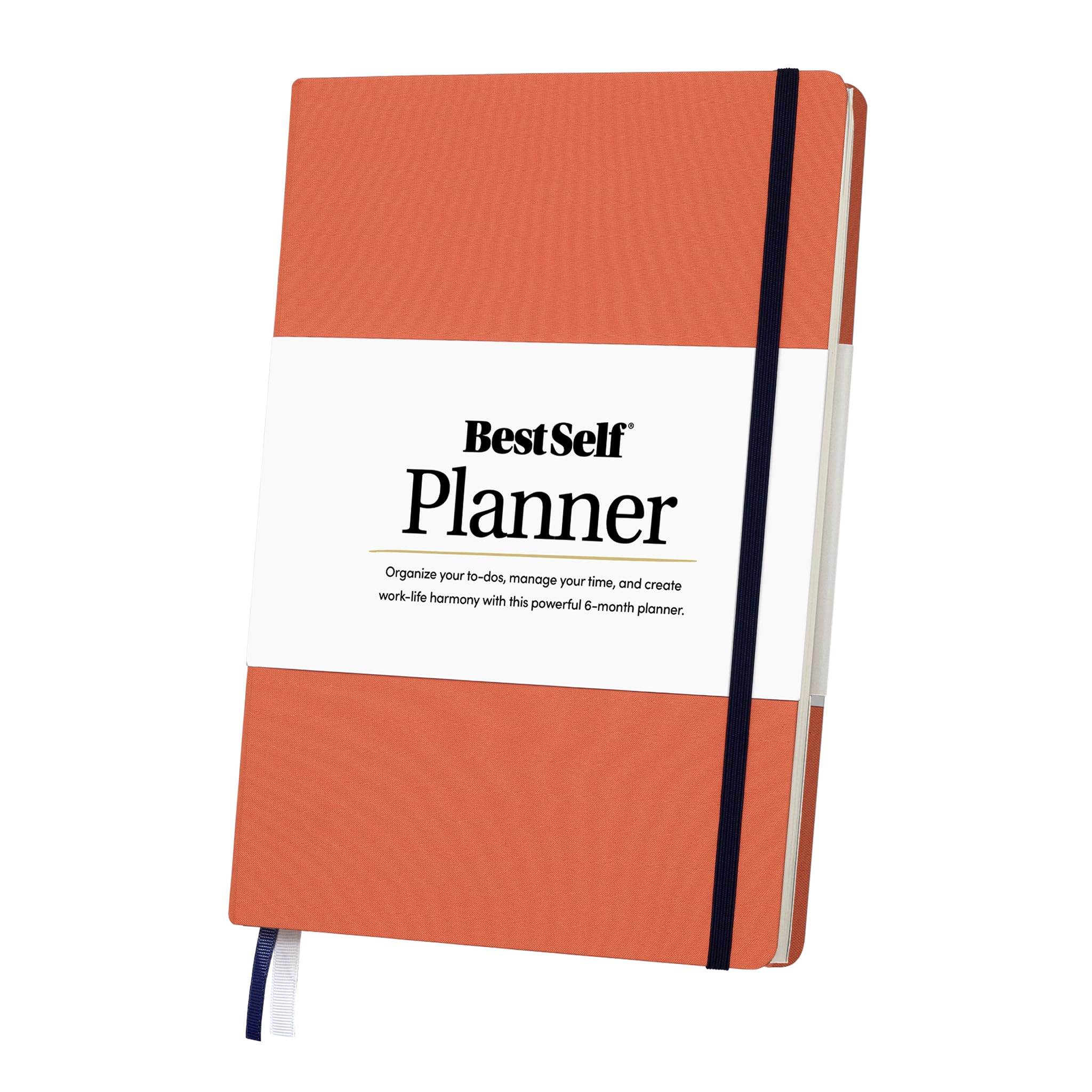 Self Planner by BestSelf — Undated 6 Month Life Planner for Time Management, Improving Productivity, Scheduling and Achieving Goals — 7"x10” Notebook (Coral)