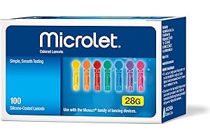 Ascensia MICROLET Lancets for Glucose Blood Testing, Multi-Colored, 100 Count