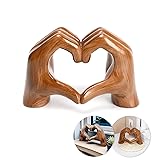 YYPLIAN Heart Hand Statues, Love Gesture Wooden