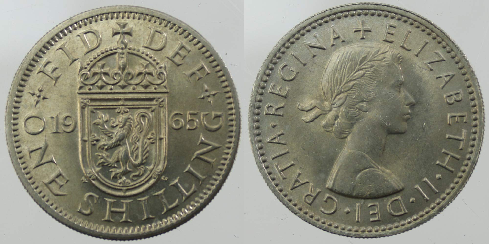 1965 Uncirculated Scottish Shilling Pre Decimal Coin