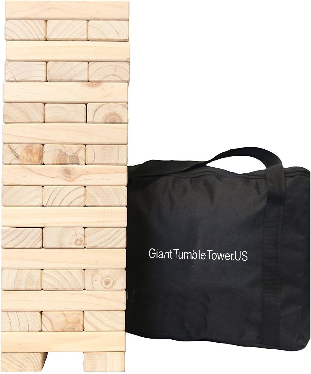 Giant Wooden Block Tower - Jumbo Toppling Tower - Extra Large Stacking Game - Ultimate XL Edition - Tumbling Block Game - For All Ages - 54 Pieces - Stacks Higher than 4 Feet During Play!