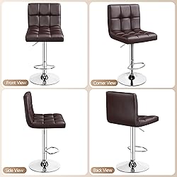 Yaheetech Bar Stools Set of 2, Adjustable PU
