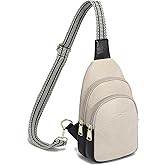 INICAT Crossbody Sling Bags Fanny Packs Leather Purses Chest Bag for Women