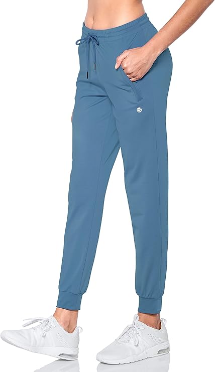 G Gradual Women's Joggers Pants with Zipper Pockets Tapered Running Sweatpants for Women Lounge, Jogging (Slate Blue, Small) best women's joggers